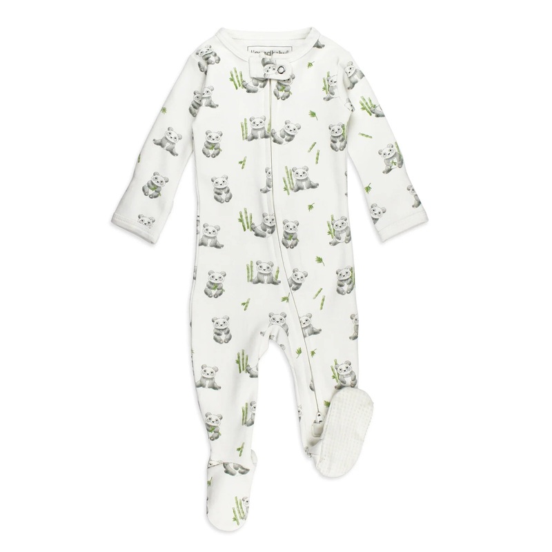 L’oved Baby | Organic 2-Way Zipper Footie Preemie / Newborn Baby Panda