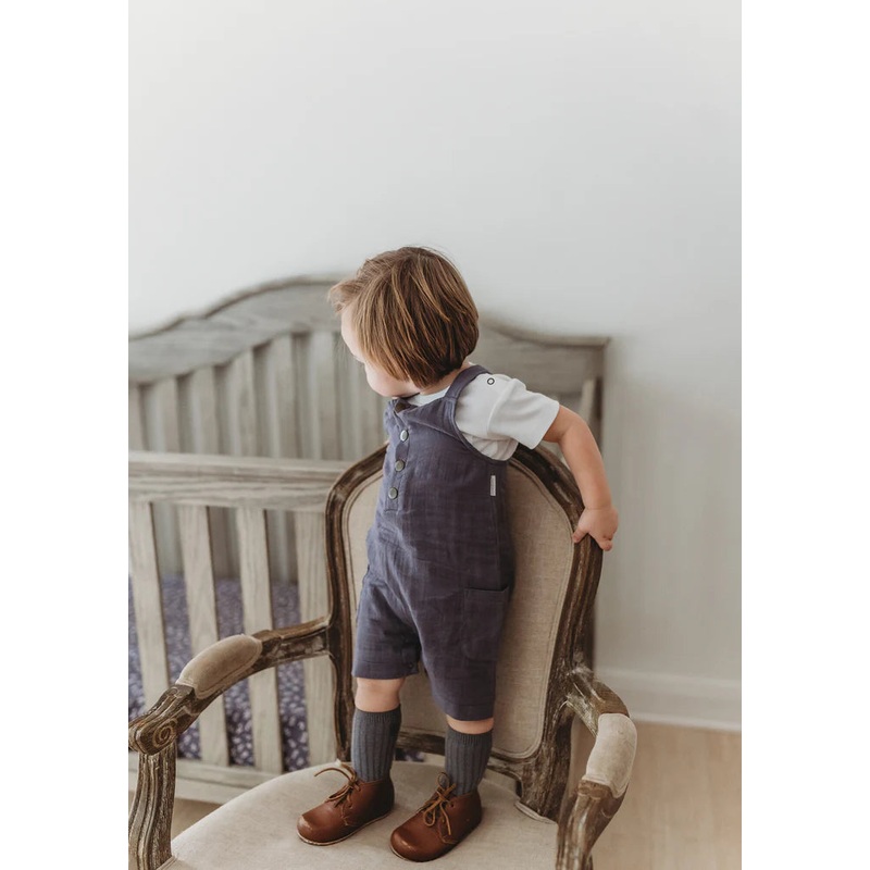 L’oved Baby | Organic Cuffed Muslin Overall 6-9m Chia Seed