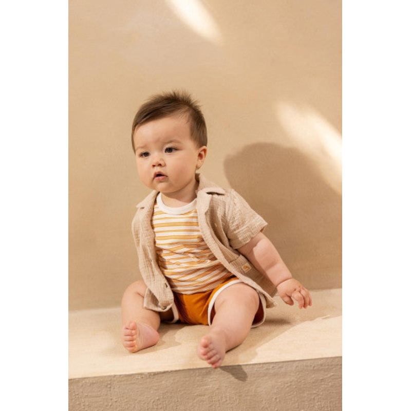 Noppies | Obonas Button Shirt 1-2m Soft Sand