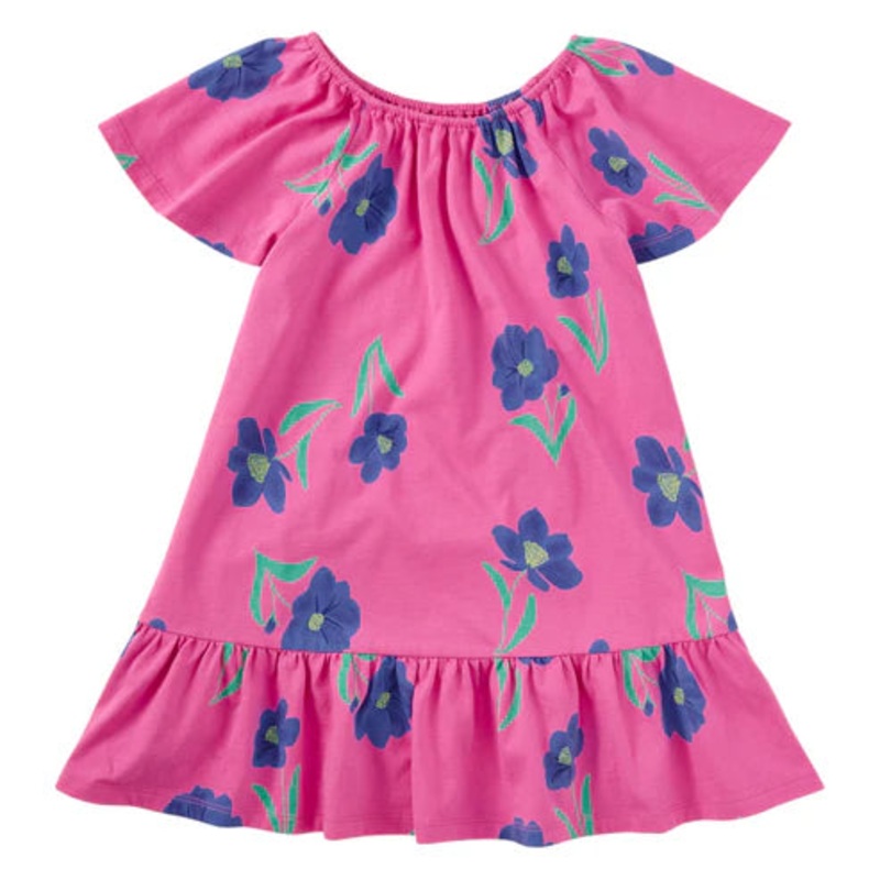 Tea Collection | Flutter Sleeve Drop Skirt Dress 2 Painted Cosmo Floral