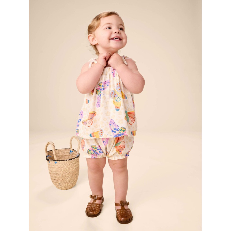 Tea Collection | Tie Shoulder Baby Set 3-6m Jaguar Spot Butterflies
